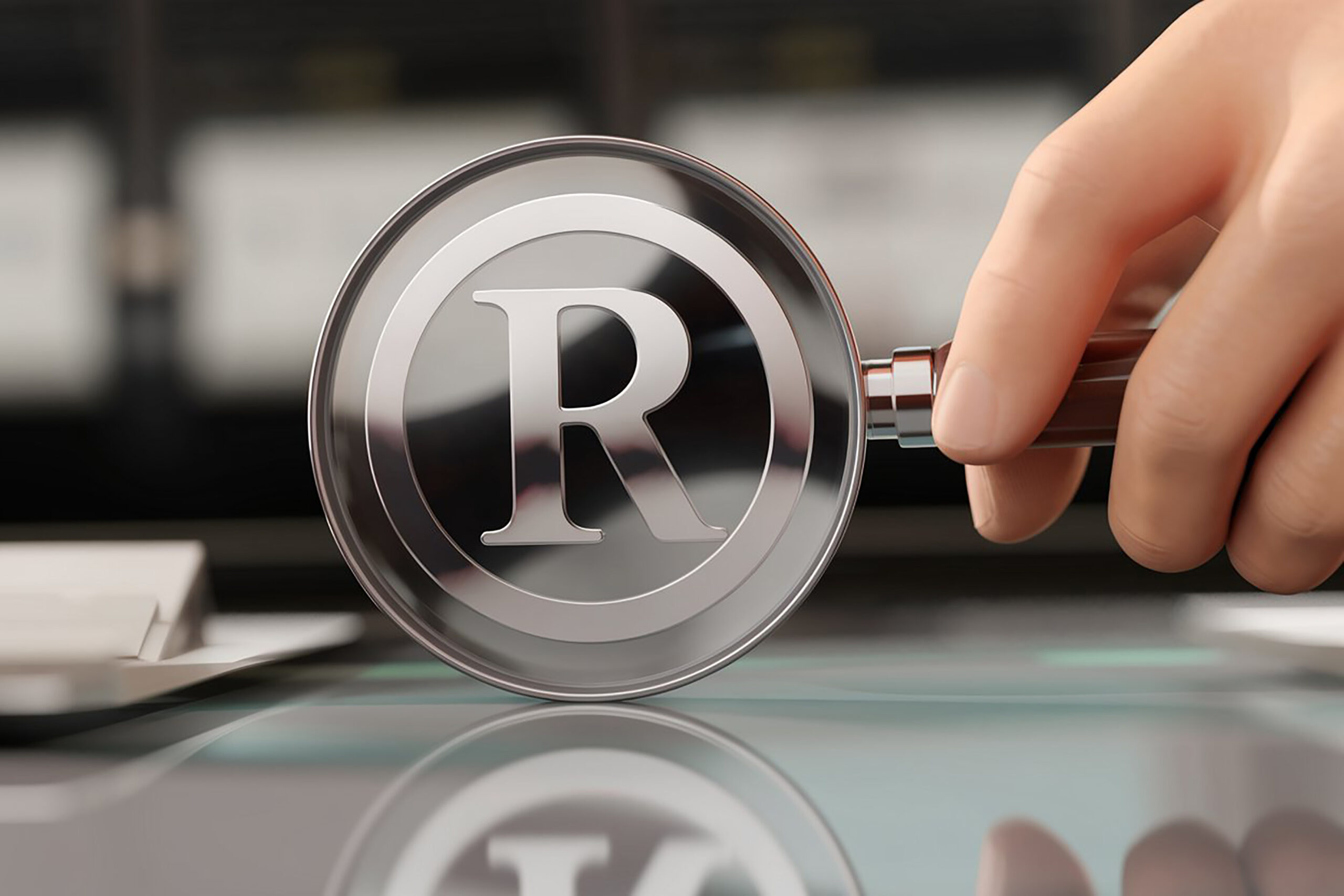 Registro de marca com lupa